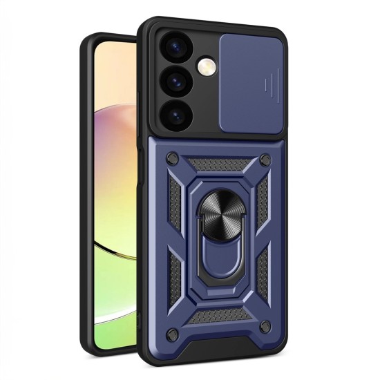 Hybrid Armor Camshield armored case for Samsung Galaxy S24 with camera cover - blue Hybrid Armor Camshield armored case for Samsung Galaxy S24 with camera cover - blue