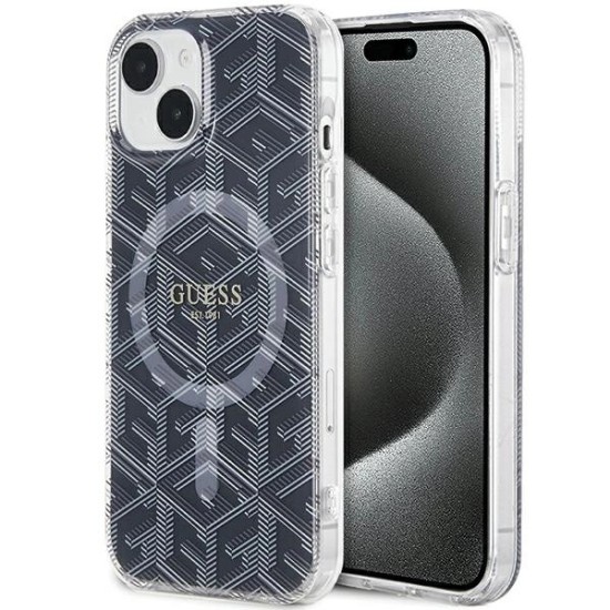 Guess IML GCube MagSafe case for iPhone 15 Plus / 14 Plus - black Guess IML GCube MagSafe case for iPhone 15 Plus / 14 Plus - black