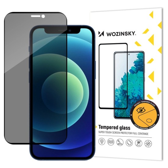 Wozinsky Privacy Glass Tempered Glass for iPhone 12 Pro / iPhone 12 with Anti Spy Privatizing Filter Wozinsky Privacy Glass Tempered Glass for iPhone 12 Pro / iPhone 12 with Anti Spy Privatizing Filter