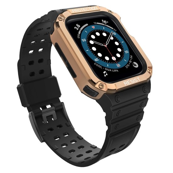 Protect Strap Band for Apple Watch 38/40/41mm Armored Case Strap - Black, Rose Gold Protect Strap Band for Apple Watch 38/40/41mm Armored Case Strap - Black, Rose Gold