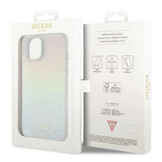 Guess IML Faceted Mirror Disco Iridescent case for iPhone 15 - multicolored Guess IML Faceted Mirror Disco Iridescent case for iPhone 15 - multicolored