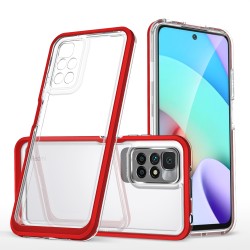 Clear 3in1 Case for Xiaomi Redmi 10 Frame Gel Cover Red Clear 3in1 Case for Xiaomi Redmi 10 Frame Gel Cover Red