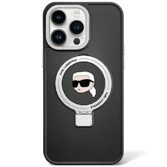 Karl Lagerfeld KLHMP15SHMRSKHK iPhone 15 6.1" black/black hardcase Ring Stand Karl Head MagSafe Karl Lagerfeld KLHMP15SHMRSKHK iPhone 15 6.1" black/black hardcase Ring Stand Karl Head MagSafe