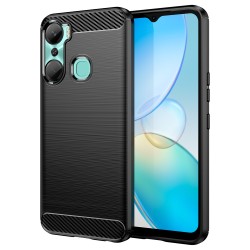 Carbon Case case for Infinix Hot 12 Pro flexible silicone carbon cover black Carbon Case case for Infinix Hot 12 Pro flexible silicone carbon cover black