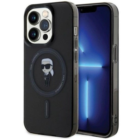 Karl Lagerfeld IML Ikonik MagSafe case for iPhone 15 Pro - black Karl Lagerfeld IML Ikonik MagSafe case for iPhone 15 Pro - black