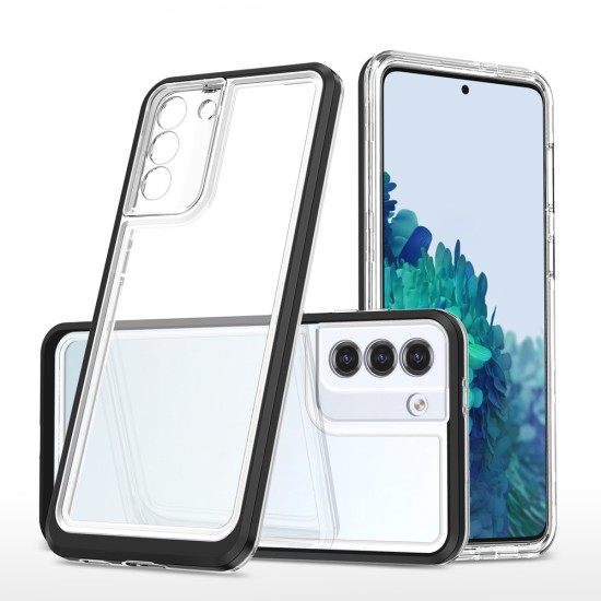 Clear 3in1 Case for Samsung Galaxy S22 + (S22 Plus) Frame Gel Cover Black Clear 3in1 Case for Samsung Galaxy S22 + (S22 Plus) Frame Gel Cover Black