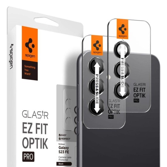 Spigen Glas.tR EZ Fit Optik Camera Protector for Samsung Galaxy S23 FE - Black 2 pcs. Spigen Glas.tR EZ Fit Optik Camera Protector for Samsung Galaxy S23 FE - Black 2 pcs.