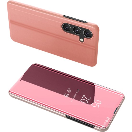 Clear View Case cover for Samsung Galaxy A24 4G cover with a flap pink Clear View Case cover for Samsung Galaxy A24 4G cover with a flap pink
