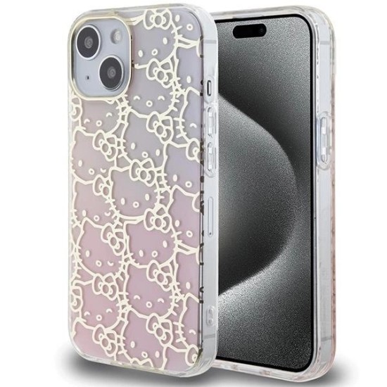 Hello Kitty IML Gradient Electrop Crowded Kitty Head case for iPhone 15 - pink Hello Kitty IML Gradient Electrop Crowded Kitty Head case for iPhone 15 - pink