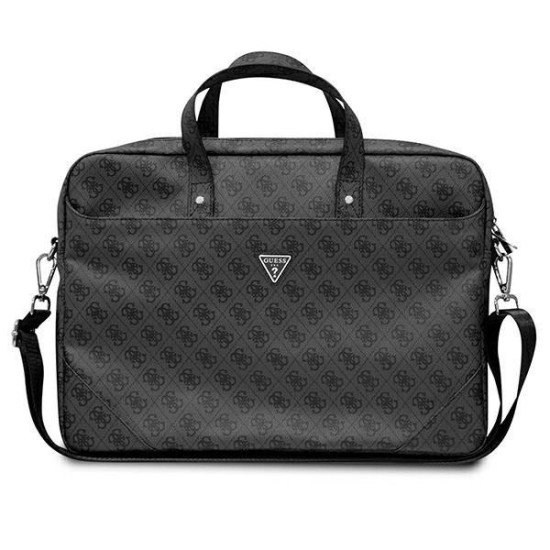Guess Saffiano 4G Triangle Logo bag for a 16'' laptop - black Guess Saffiano 4G Triangle Logo bag for a 16'' laptop - black