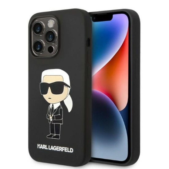 Karl Lagerfeld KLHMP14XSNIKBCK iPhone 14 Pro Max 6.7" hardcase black/black Silicone Ikonik Magsafe Karl Lagerfeld KLHMP14XSNIKBCK iPhone 14 Pro Max 6.7" hardcase black/black Silicone Ikonik Magsafe