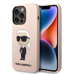 Karl Lagerfeld KLHCP14LSNIKBCP iPhone 14 Pro 6.1" hardcase pink/pink Silicone Ikonik Karl Lagerfeld KLHCP14LSNIKBCP iPhone 14 Pro 6.1" hardcase pink/pink Silicone Ikonik