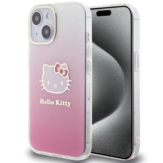 Hello Kitty IML Gradient Electrop Kitty Head case for iPhone 15 - pink Hello Kitty IML Gradient Electrop Kitty Head case for iPhone 15 - pink