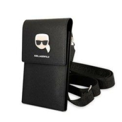 Karl Lagerfeld Metal Karl Head Phone Bag - Black