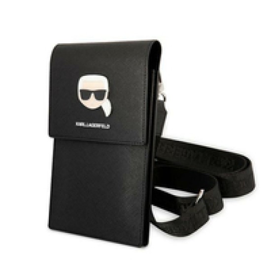 Karl Lagerfeld Metal Karl Head Phone Bag - Black Karl Lagerfeld Metal Karl Head Phone Bag - Black