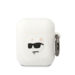 Karl Lagerfeld KLA2RUNCHH AirPods 1/2 cover white/white Silicone Choupette Head 3D Karl Lagerfeld KLA2RUNCHH AirPods 1/2 cover white/white Silicone Choupette Head 3D