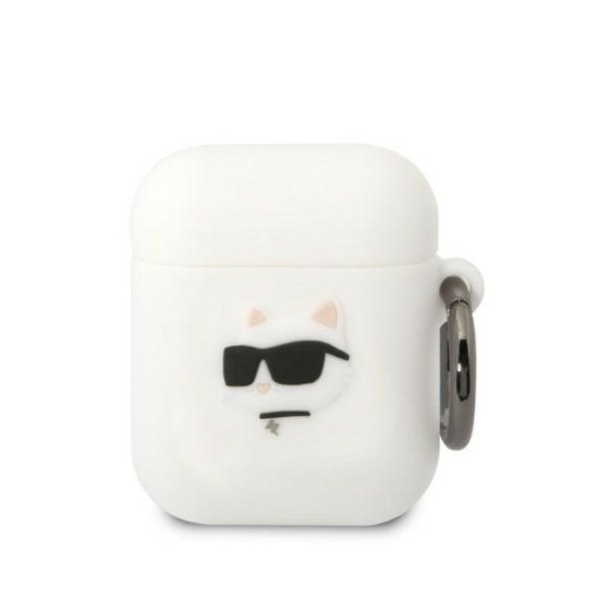 Karl Lagerfeld KLA2RUNCHH AirPods 1/2 cover white/white Silicone Choupette Head 3D Karl Lagerfeld KLA2RUNCHH AirPods 1/2 cover white/white Silicone Choupette Head 3D