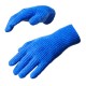 Braided telephone gloves with cutouts for fingers - blue Braided telephone gloves with cutouts for fingers - blue