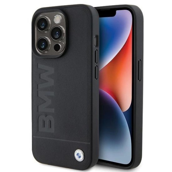 BMW Leather Hot Stamp iPhone 15 Pro Max Case - Black BMW Leather Hot Stamp iPhone 15 Pro Max Case - Black