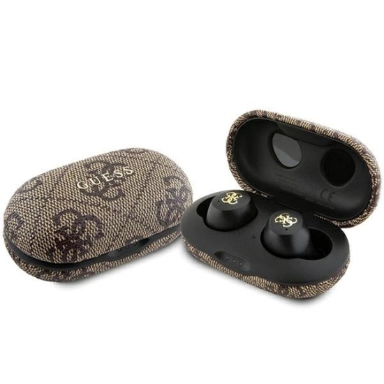 TWS Guess 4G Metal Bluetooth headphones with ENC docking station - brown TWS Guess 4G Metal Bluetooth headphones with ENC docking station - brown