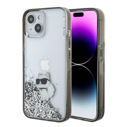 Karl Lagerfeld Liquid Glitter Choupette case for iPhone 15 - transparent Karl Lagerfeld Liquid Glitter Choupette case for iPhone 15 - transparent