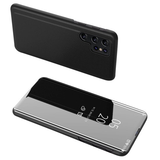 Clear View Case for Samsung S24 Ultra with flap - black Clear View Case for Samsung S24 Ultra with flap - black
