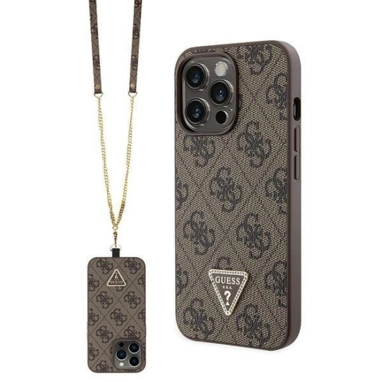 Guess GUHCP13LP4TDSCPW Case for iPhone 13 Pro / 13 - Brown Crossbody 4G Metal Logo Guess GUHCP13LP4TDSCPW Case for iPhone 13 Pro / 13 - Brown Crossbody 4G Metal Logo