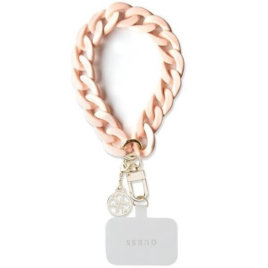 Guess GUOUCBMC4MP Universal Big Hand Strap case - pink Acrylic 4G Charm Guess GUOUCBMC4MP Universal Big Hand Strap case - pink Acrylic 4G Charm