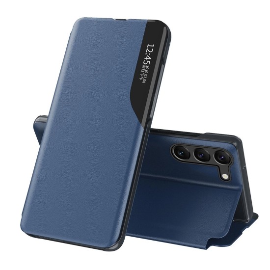 Eco Leather View Case for Samsung A05s with flap - blue Eco Leather View Case for Samsung A05s with flap - blue
