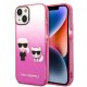 Karl Lagerfeld Gradient Ikonik Karl&amp;amp;Choupette Case for iPhone 14 Plus - Pink