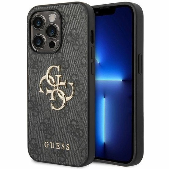 Guess GUHCP15L4GMGGR iPhone 15 Pro 6.1" gray/gray hardcase 4G Big Metal Logo Guess GUHCP15L4GMGGR iPhone 15 Pro 6.1" gray/gray hardcase 4G Big Metal Logo