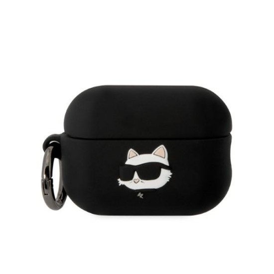 Karl Lagerfeld KLAP2RUNCHK AirPods Pro 2 cover black/black Silicone Choupette Head 3D Karl Lagerfeld KLAP2RUNCHK AirPods Pro 2 cover black/black Silicone Choupette Head 3D