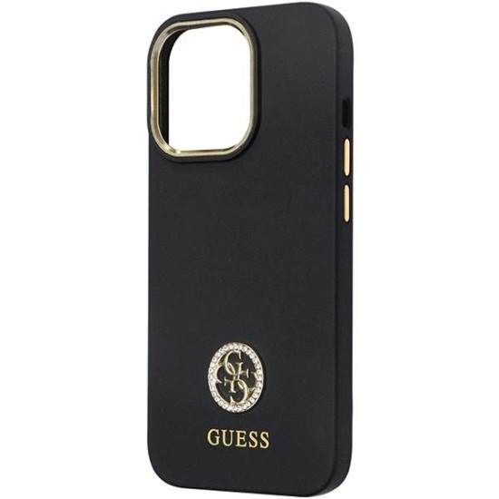 Guess GUHCP13LM4DGPK case for iPhone 13 Pro / 13 - black Silicone Logo Strass 4G Guess GUHCP13LM4DGPK case for iPhone 13 Pro / 13 - black Silicone Logo Strass 4G