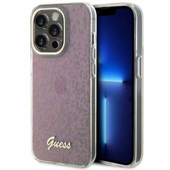 Guess GUHCP15LHDECMP iPhone 15 Pro 6.1" pink/pink hardcase IML Faceted Mirror Disco Iridescent Guess GUHCP15LHDECMP iPhone 15 Pro 6.1" pink/pink hardcase IML Faceted Mirror Disco Iridescent