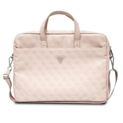 Guess Saffiano 4G Triangle Logo bag for a 16&amp;#39;&amp;#39; laptop - pink