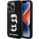 Karl Lagerfeld Silicone Karl&Choupette Head case for iPhone 15 Pro - black Karl Lagerfeld Silicone Karl&Choupette Head case for iPhone 15 Pro - black