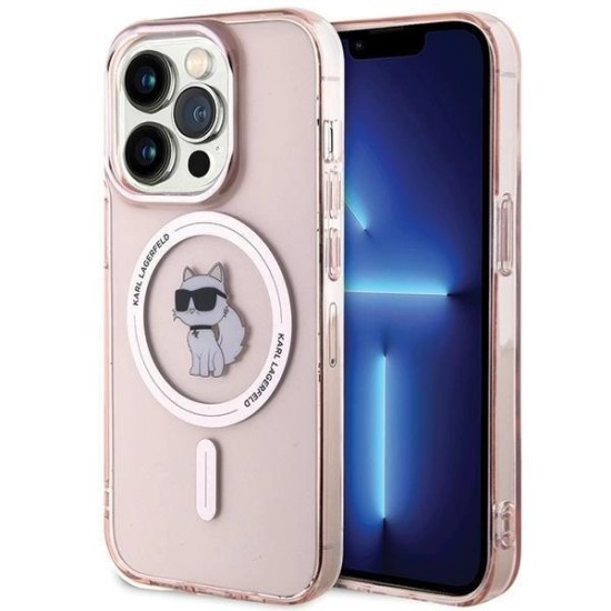 Karl Lagerfeld IML Choupette MagSafe case for iPhone 15 Pro - pink Karl Lagerfeld IML Choupette MagSafe case for iPhone 15 Pro - pink