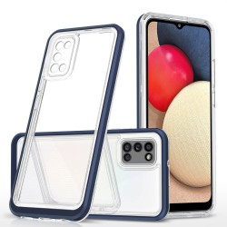 Clear 3in1 case for Samsung Galaxy A03s (166) frame gel cover blue Clear 3in1 case for Samsung Galaxy A03s (166) frame gel cover blue