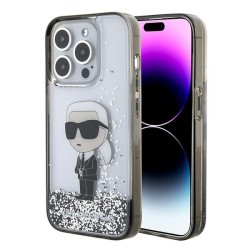 Karl Lagerfeld Liquid Glitter Ikonik case for iPhone 15 Pro - transparent Karl Lagerfeld Liquid Glitter Ikonik case for iPhone 15 Pro - transparent