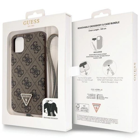 Guess GUHCN61P4TDSCPW Case for iPhone 11 / Xr - Brown Crossbody 4G Metal Logo Guess GUHCN61P4TDSCPW Case for iPhone 11 / Xr - Brown Crossbody 4G Metal Logo