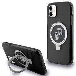 Karl Lagerfeld Ring Stand Karl&Choupette MagSafe case for iPhone 11 / Xr - black Karl Lagerfeld Ring Stand Karl&Choupette MagSafe case for iPhone 11 / Xr - black