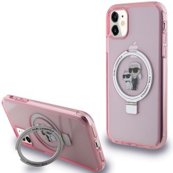 Karl Lagerfeld Ring Stand Karl&Choupette MagSafe case for iPhone 11 / Xr - pink Karl Lagerfeld Ring Stand Karl&Choupette MagSafe case for iPhone 11 / Xr - pink