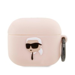 Karl Lagerfeld KLA3RUNIKP AirPods 3 cover pink/pink Silicone Karl Head 3D Karl Lagerfeld KLA3RUNIKP AirPods 3 cover pink/pink Silicone Karl Head 3D