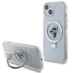 Karl Lagerfeld Ring Stand Karl&amp;amp;Choupette MagSafe case for iPhone 14 / 15 / 13 - white
