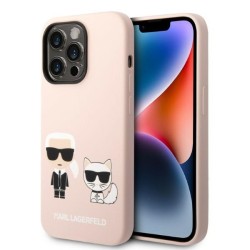 Karl Lagerfeld KLHMP14LSSKCI iPhone 14 Pro 6.1 "hardcase light pink / light pink Silicone Karl &amp;amp; Choupette Magsafe