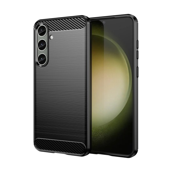 Case for Carbon Case Samsung Galaxy S24+ flexible silicone carbon cover - black Case for Carbon Case Samsung Galaxy S24+ flexible silicone carbon cover - black