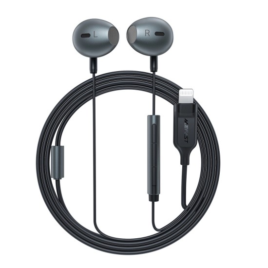 Acefast L1 in-ear headphones with Lightning connector, microphone and remote control 1.2 m - black Acefast L1 in-ear headphones with Lightning connector, microphone and remote control 1.2 m - black