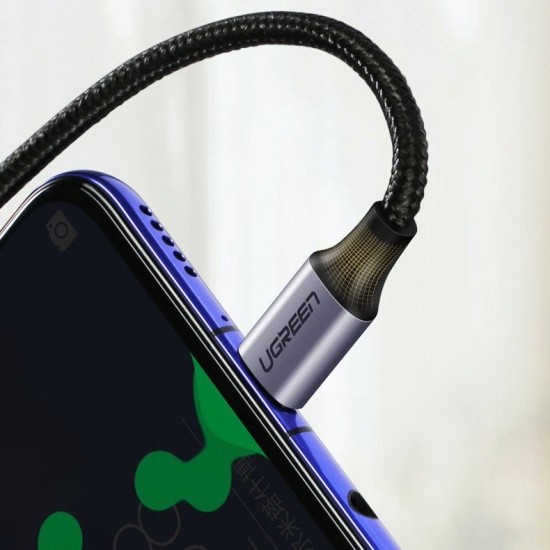 Ugreen US255 50123 USB-C (straight) / USB-C (angled) PD QC cable 60W 3A 1m - gray Ugreen US255 50123 USB-C (straight) / USB-C (angled) PD QC cable 60W 3A 1m - gray