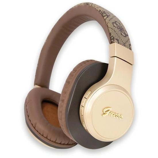 Guess Bluetooth on-ear headphones GUBH604GEMW brown/brown 4G Script Guess Bluetooth on-ear headphones GUBH604GEMW brown/brown 4G Script