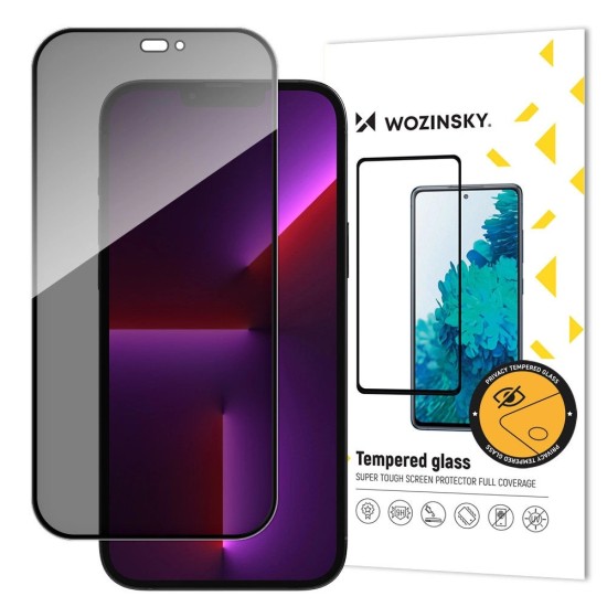 Wozinsky Privacy Glass with Anti Spy filter for iPhone 15 - black Wozinsky Privacy Glass with Anti Spy filter for iPhone 15 - black